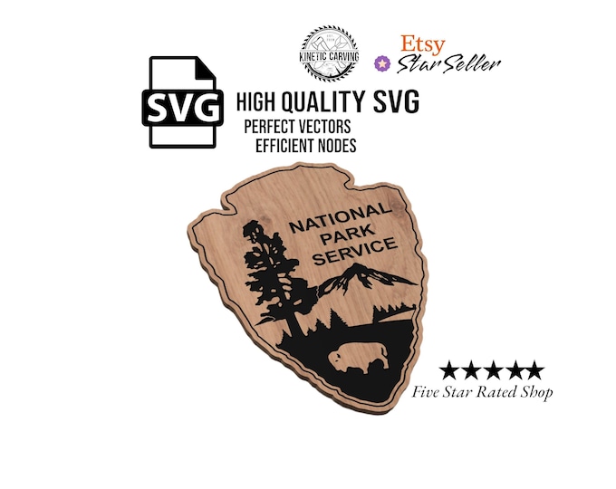 National Park Service SVG File for Woodworking, CNC, Printing and Lasering (Digital Download)
