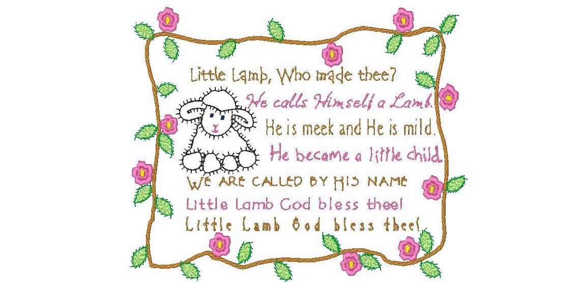 Little Lamb Baby Blanket Applique / poem by William Blake 1789 Etsy