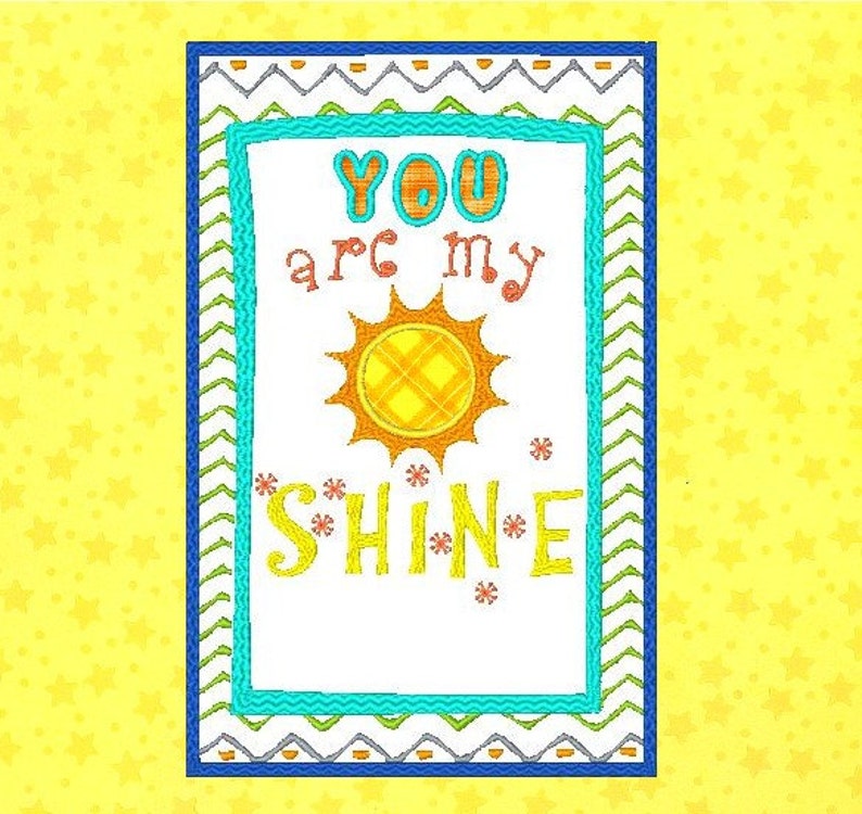 You Are My Sunshine for baby blanket MACHINE EMBROIDERY DESIGN Etsy