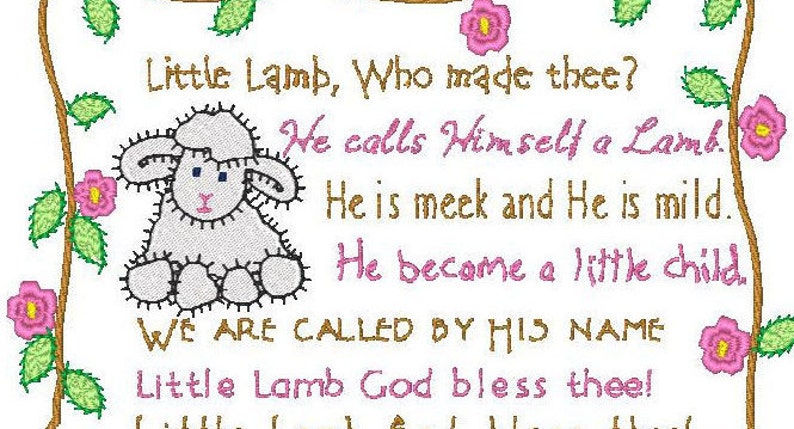 Little Lamb Baby Blanket Applique / poem by William Blake 1789 | Etsy
