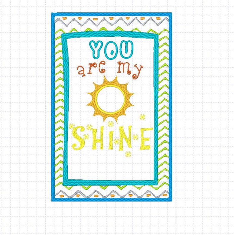 You Are My Sunshine for baby blanket MACHINE EMBROIDERY DESIGN Etsy