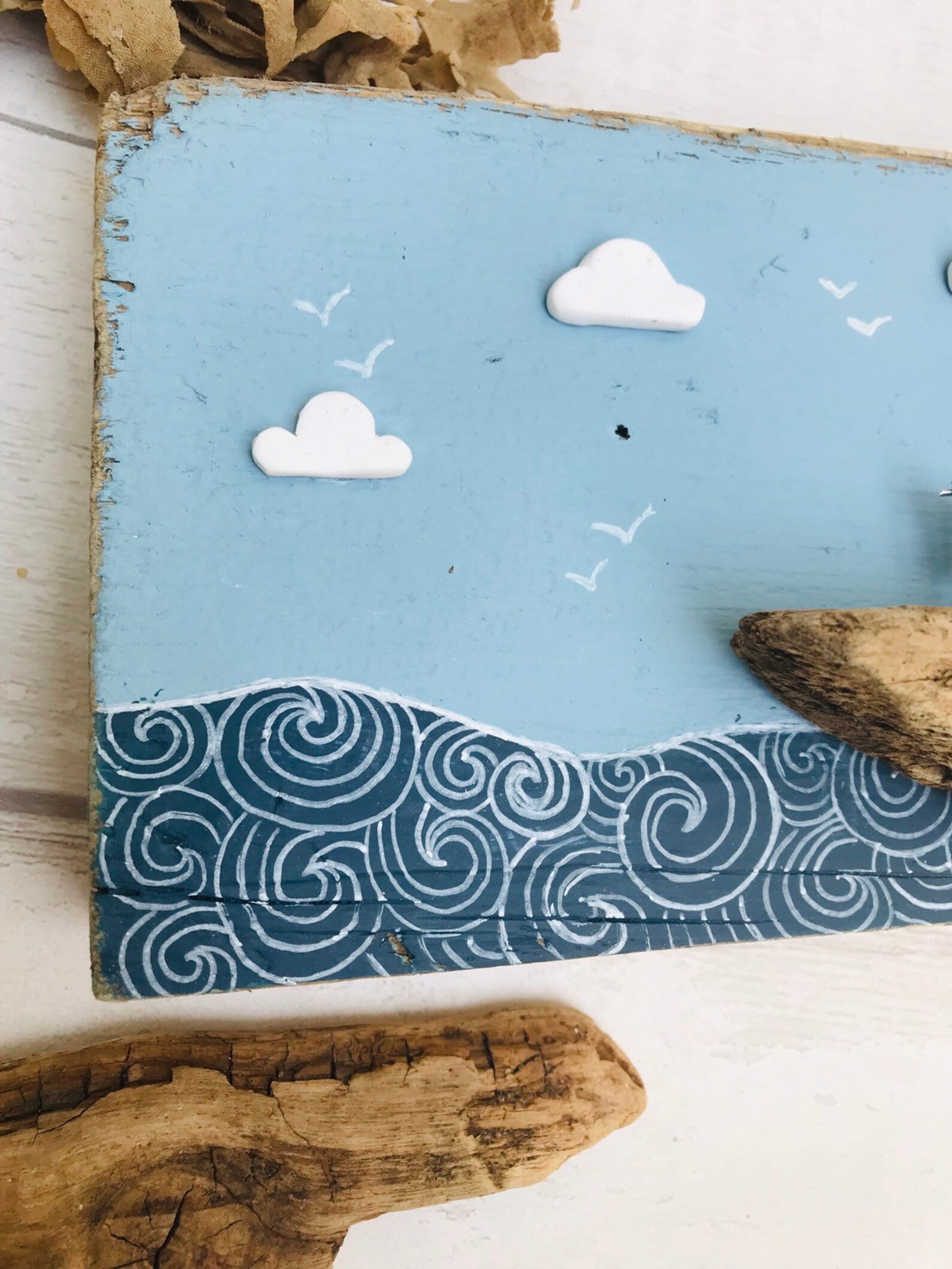 Free Standing Coastal Art Driftwood Ornament Bathroom | Etsy