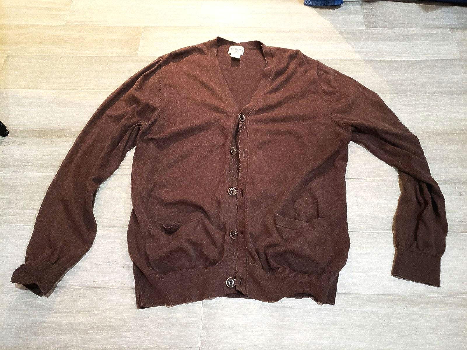 90s LANDS‘END Cotton knit cardigan Vintage 90s Lands End Womens XL Heavy Cotton Knit Cardigan