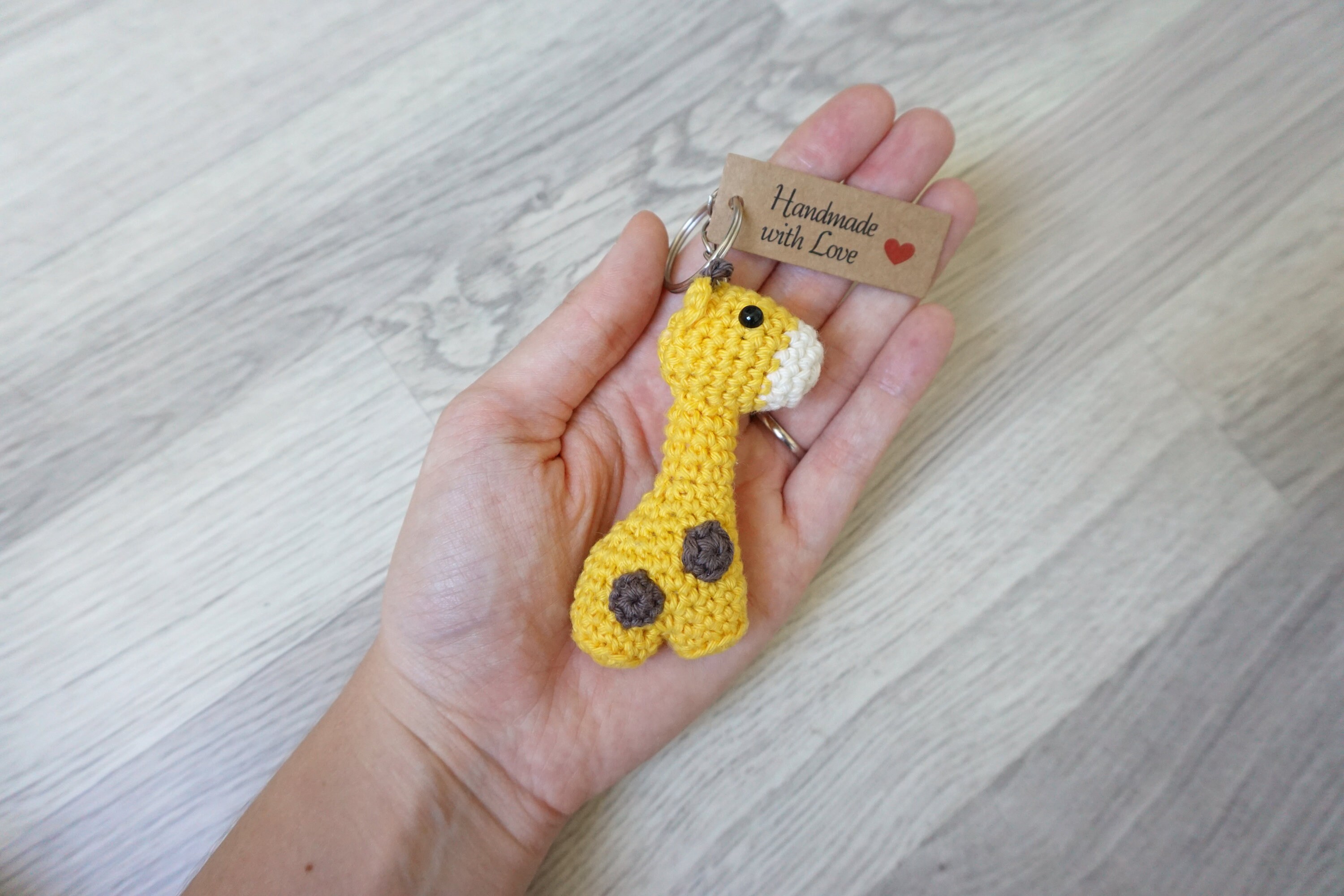 Giraffe Amigurumi Keychain Crochet Keyring Handmade Gift Etsy