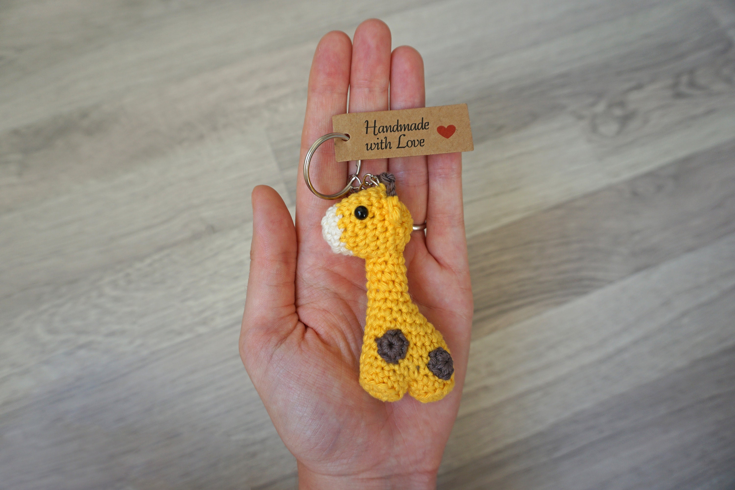 Giraffe Amigurumi Keychain Crochet Keyring Handmade Gift Etsy