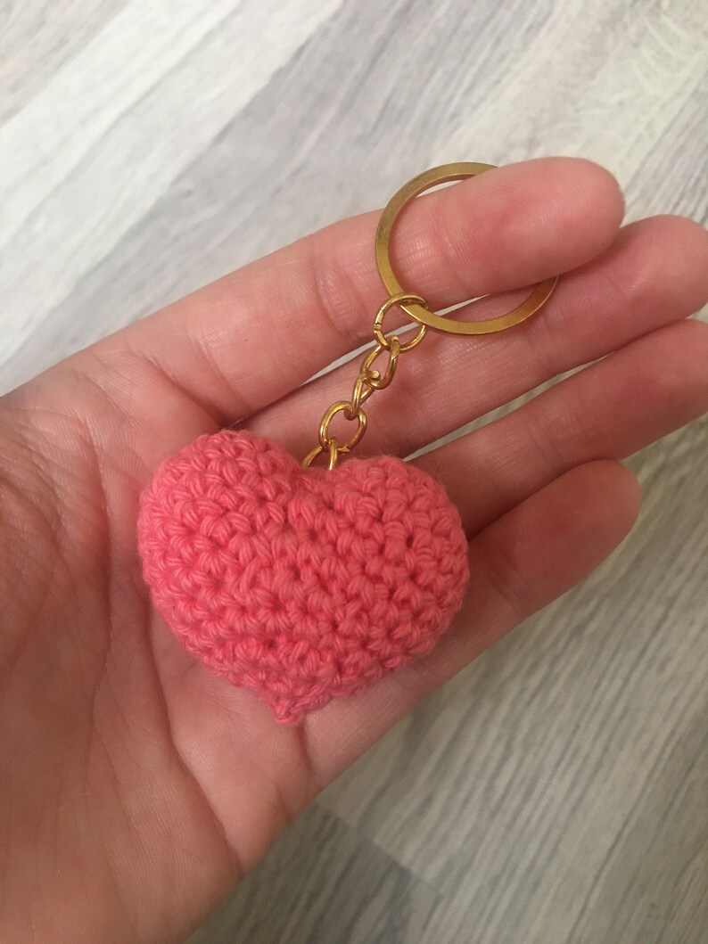 Cute Heart Amigurumi Key Chain Crochet Key Ring Handmade Etsy