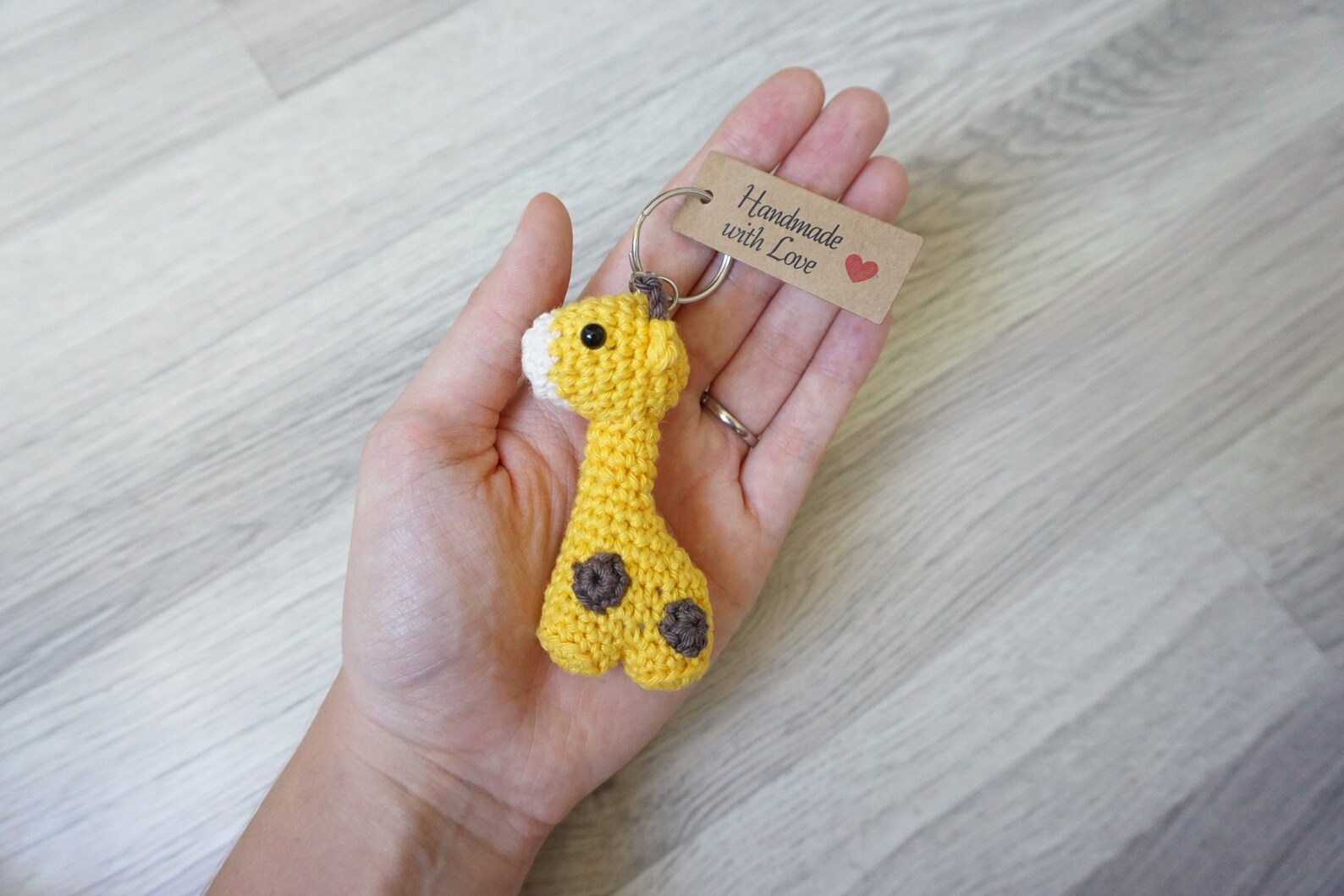 Giraffe Amigurumi Keychain Crochet Keyring Handmade Gift Etsy