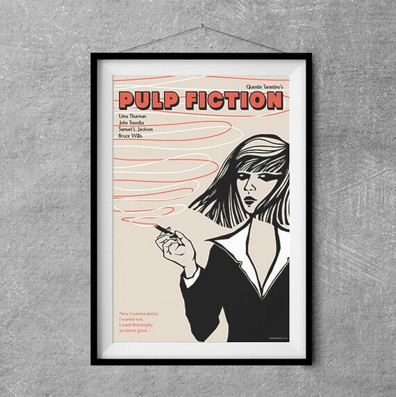 Pulp Fiction Alternative Movie Poster Original Illustration Etsy