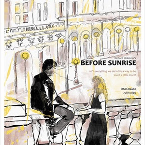 Before Sunrise Alternative Movie Poster Original Illustration image 2