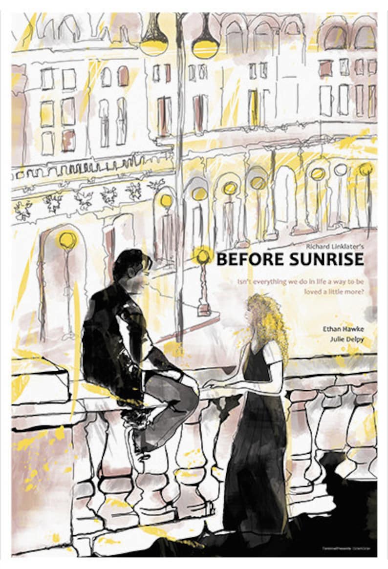 Before Sunrise Alternative Movie Poster Original Illustration image 2