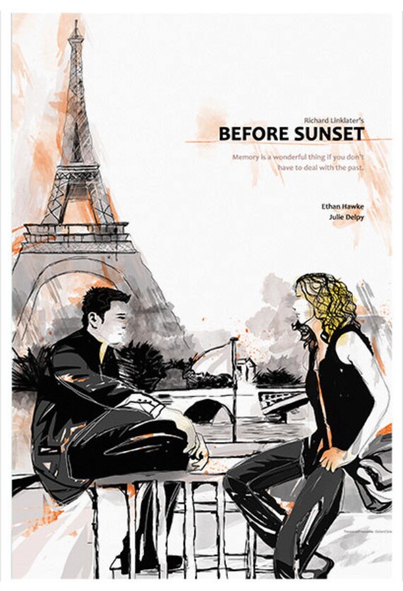 Before Sunset Alternative Movie Poster Original Illustration - Etsy
