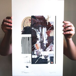 Monotype &quot;O&quot; Original Art Print, Collage, Mixed Media, Drawing, Abstract, Modern Art, by Bugspot prints