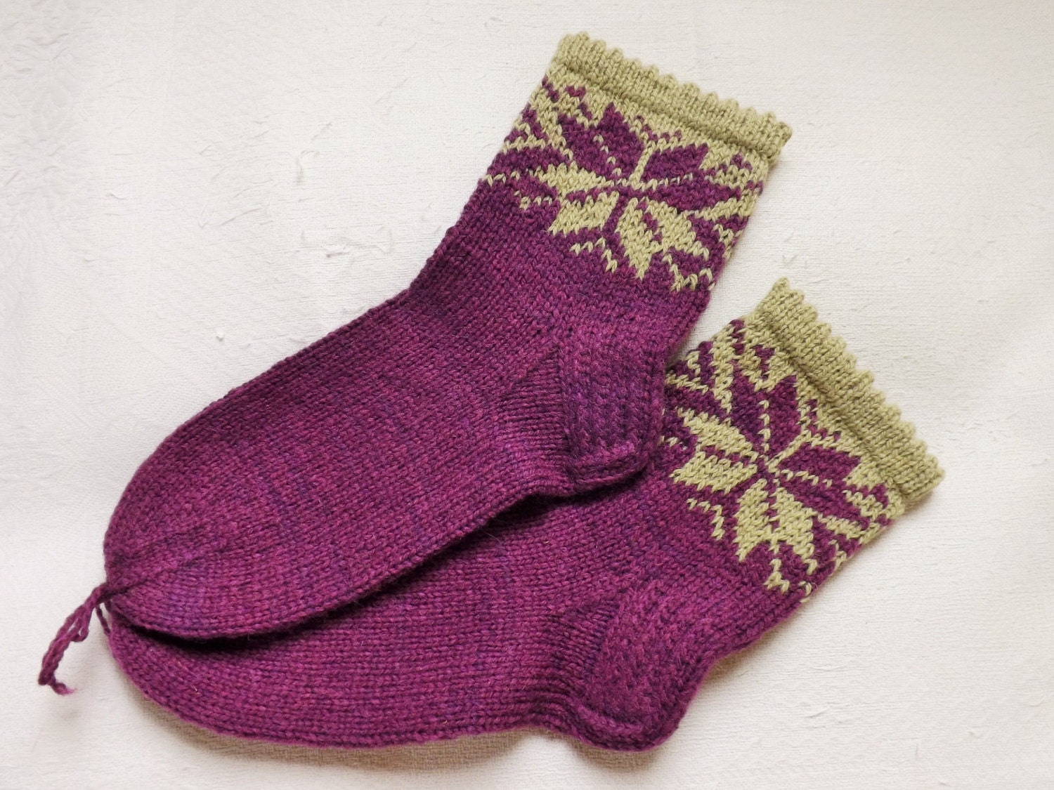Handgestrickte Wollsocken Gestrickte Damensocken Warme Socken Etsy