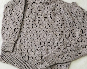 Spedizione gratuita Abbigliamento in lino Maglione in pizzo di lino Maglione lavorato a maglia da donna Pullover da donna Maglione estivo Pullover lavorato a mano Taglia maglione S/36-38
