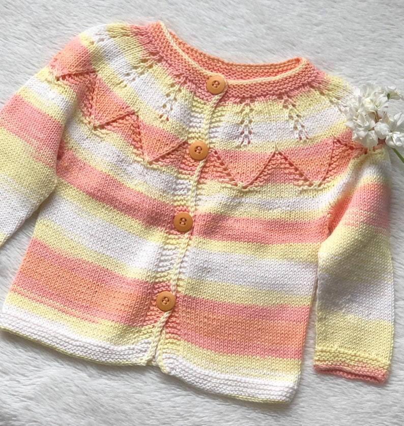 Knit baby sweater FREE SHIPPING Summer baby jacket Baby clothing Baby knitwear Toddlers clothing Baby girl clothing Toddlers jacket image 1