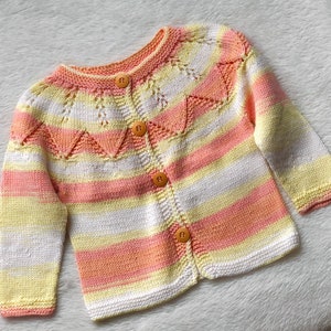 Knit baby sweater FREE SHIPPING Summer baby jacket Baby clothing Baby knitwear Toddlers clothing Baby girl clothing Toddlers jacket image 3