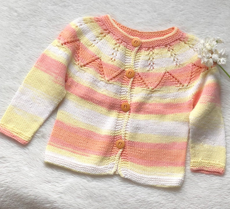 Knit baby sweater FREE SHIPPING Summer baby jacket Baby clothing Baby knitwear Toddlers clothing Baby girl clothing Toddlers jacket image 6