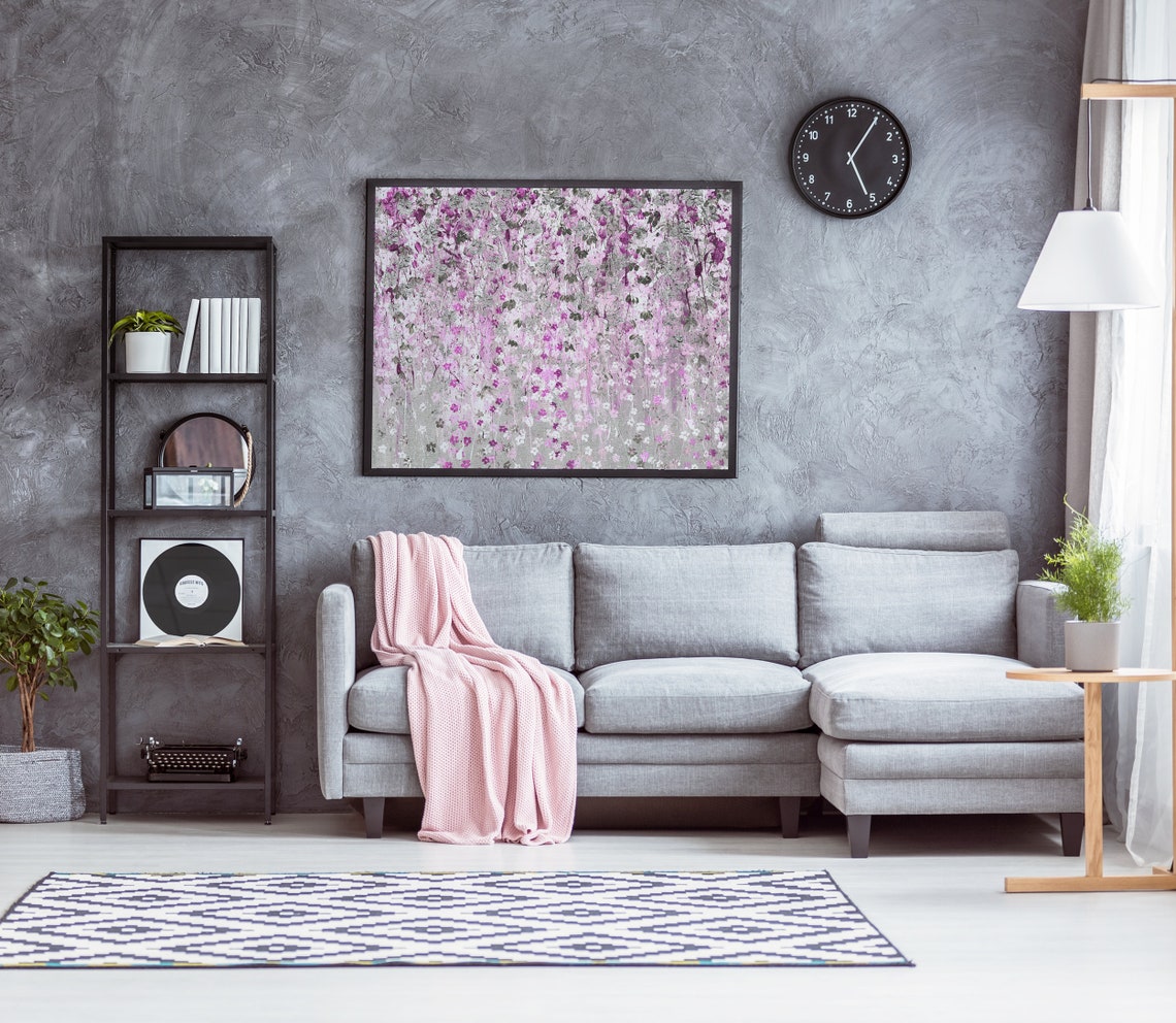 Pink Painting Pink Wall Art Pink Wall Decor Pink Decor Pink Etsy