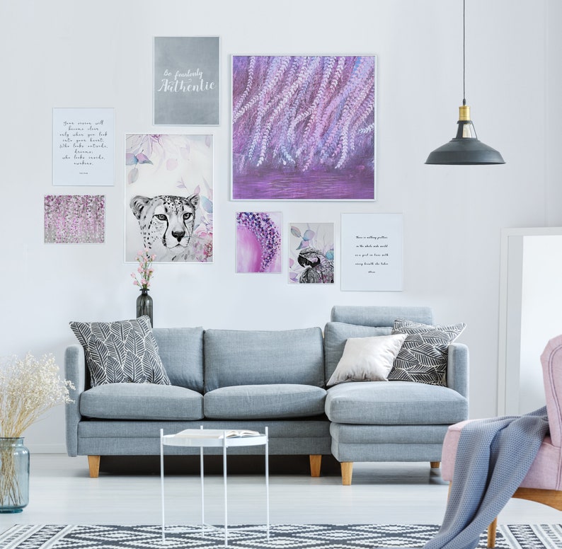 Pink Painting Pink Wall Art Pink Wall Decor Pink Decor Pink Etsy