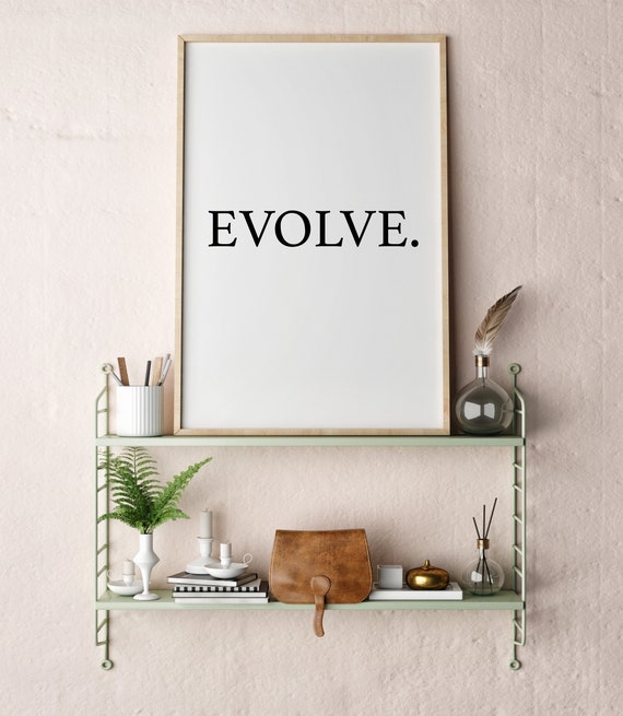 Cartel Evolucionar Negro Y Blanco Impresiones Tipografia Etsy Cartel Evolucionar Negro Y Blanco Impresiones Tipografia Etsy