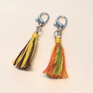 Tassel zipper pull charm, key chain charm, purse charm, tassel necklace pendants, bag charm, tassels for pouches, womens gift, teens fashion