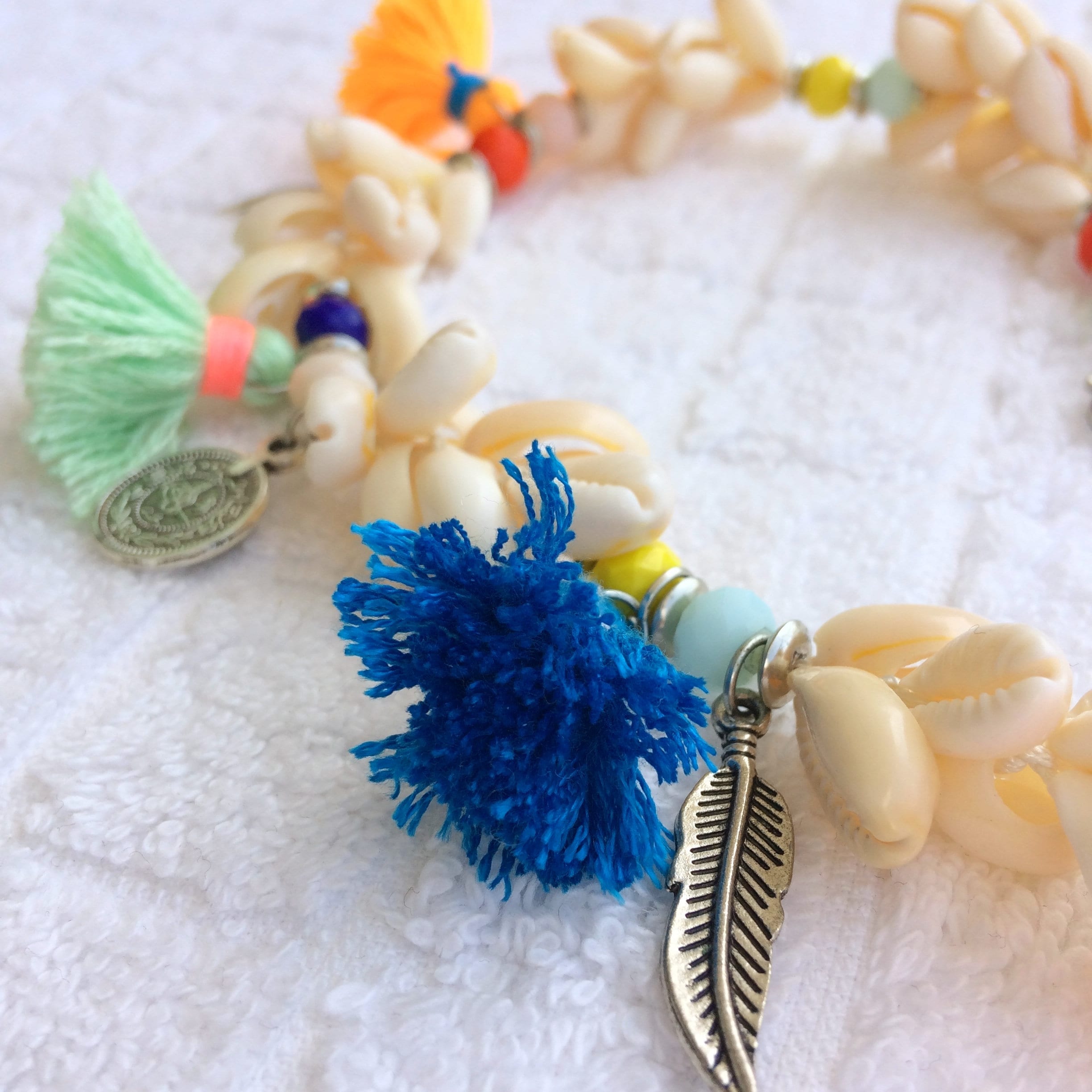 Sea Shell Necklace, Tassel Necklace, Beach Party Necklace, Womens Boho