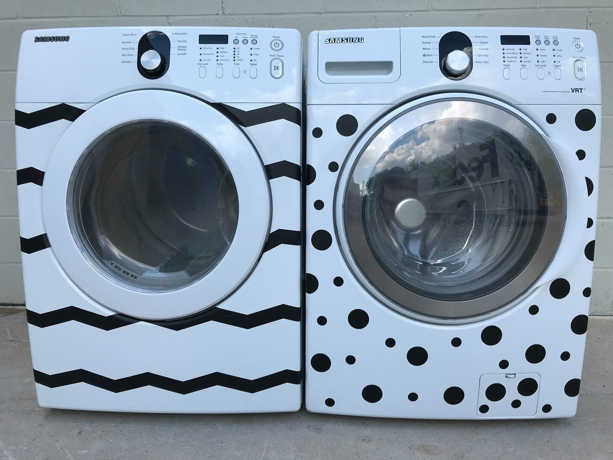 Washer and dryer decal set removable vinyl polka dots and Etsy