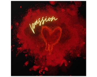 Sticker Exploding Heart Passion - vinyl voor binnen en buiten