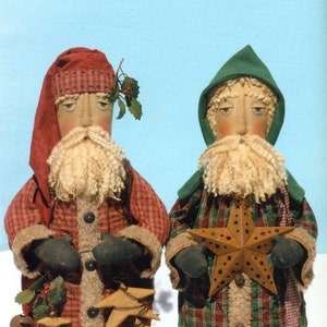 Folk Art Santa -Primitive Cloth Santa PATTERN -  HHF334