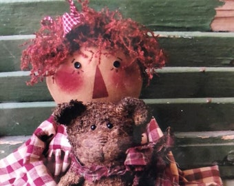 This Bear's My Love - Primitive Rag Doll PATTERN -  KC163