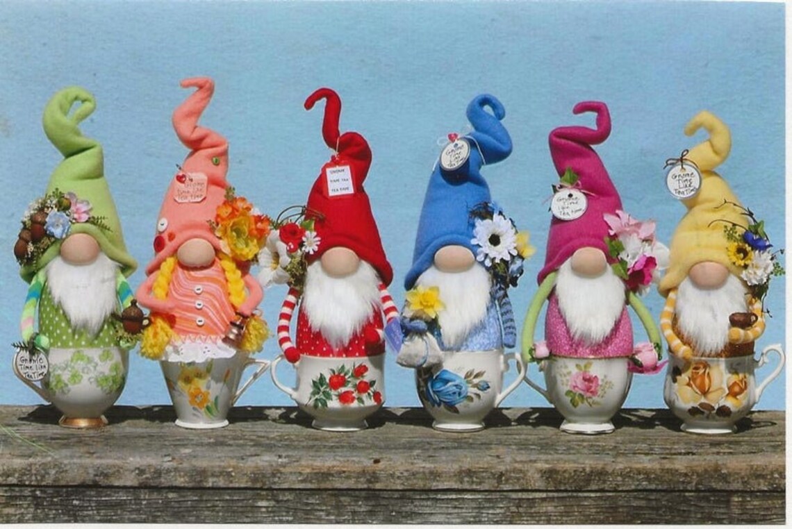 Tea Cup Gnomes Gnome PATTERN HHF527 Etsy Italia