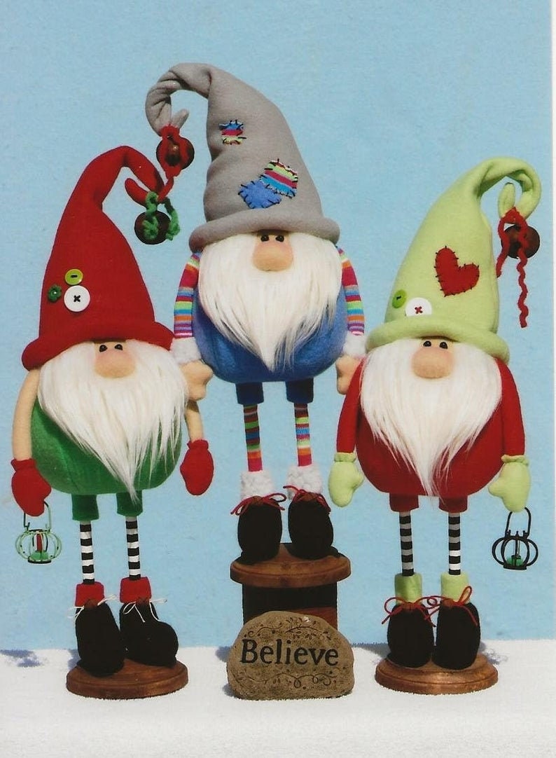 Whimsical Gnome PATTERN Roly Poly Standing Gnomes HHF494 Etsy Image result for russia free gnomes cross stitch patterns