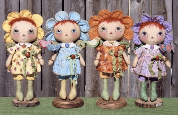 Lil Le Fleur Annies -primitive Cloth Doll PATTERN HHF414