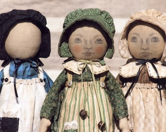 Early Style Standing Settler Sisters - PATTERN HHF408