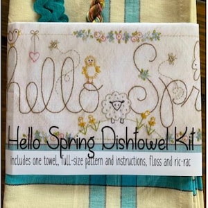 Hello Spring - Embroidery Towel KIT  & PATTERN - BRK252