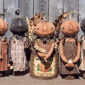 Sweet Canned Pumpkin (Girls) - Primitive Pumpkin Doll PATTERN HHF366