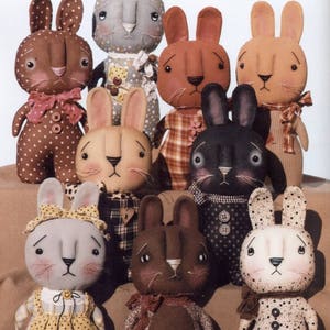 Spring Line-Up -Primitive Cloth Doll PATTERN -  HHF459
