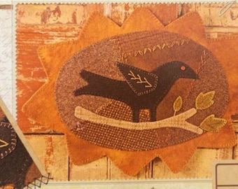 July Sunflower ~ Wool Applique Penny Rug PATTERN BMB1059