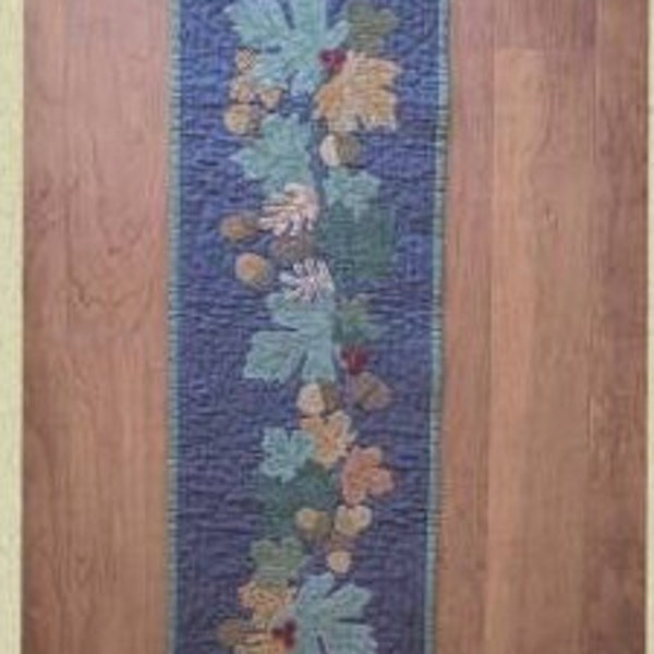 Falling Leaves - Wool Applique Table Runner PATTERN - BPJ389