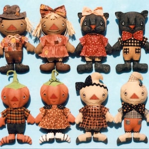 Fall Fun Kids - Primitive Cloth Doll PATTERN - HHF363