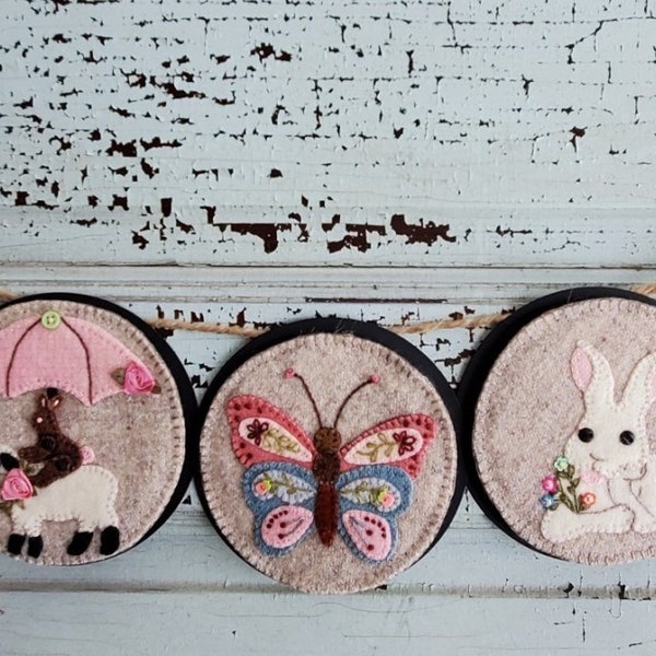 Wool Applique Banner Kit Etsy