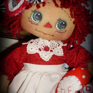Be Mine Annie - Primitive Cloth Doll PATTERN - KCP138