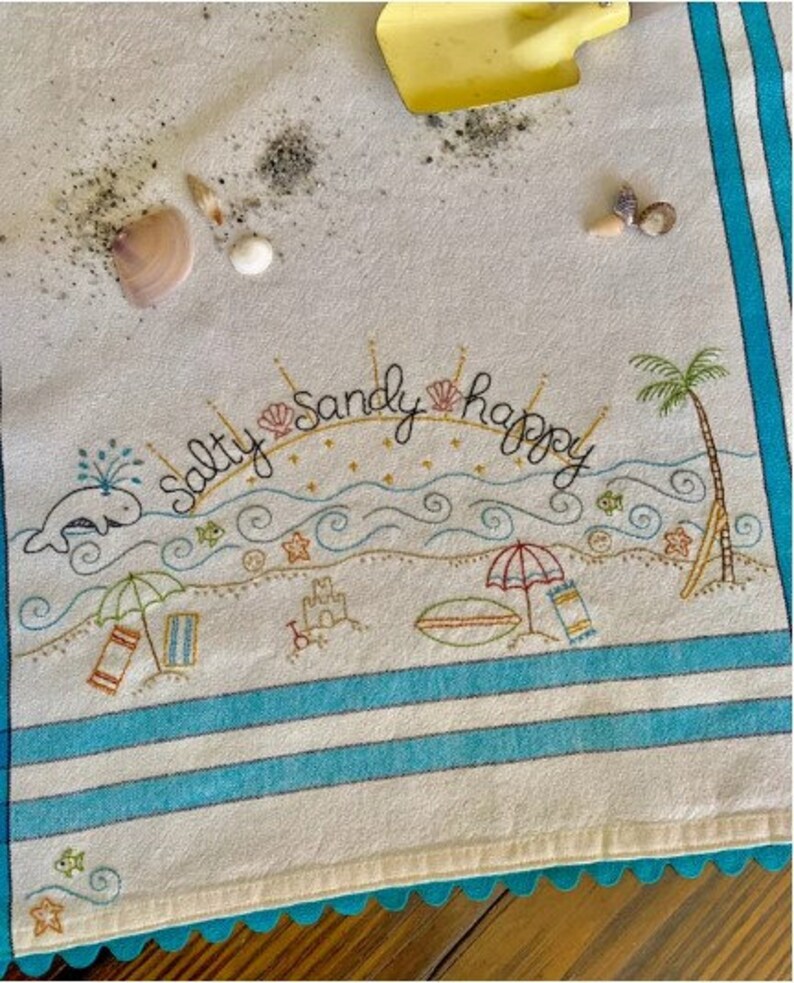 Salty Sandy Happy Embroidery PATTERN BR269 Etsy