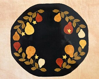 Fall Fruit ~Wool Applique Penny Rug PATTERN BPJ298