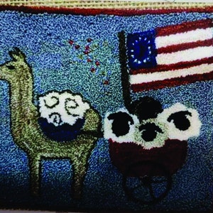 July Llama Independence ~ Punchneedle PATTERN ABS136