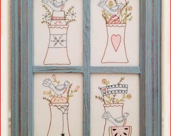 Seasons of Baskets ~ Embroidery PATTERN PCD1807