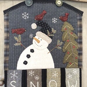 Snow Birds ~ Wool applique Wall Hanging PATTERN HTH406