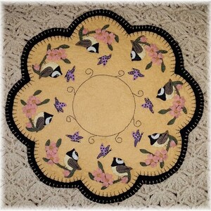 Spring Chickadees - Candle Mat PATTERN - PLP187