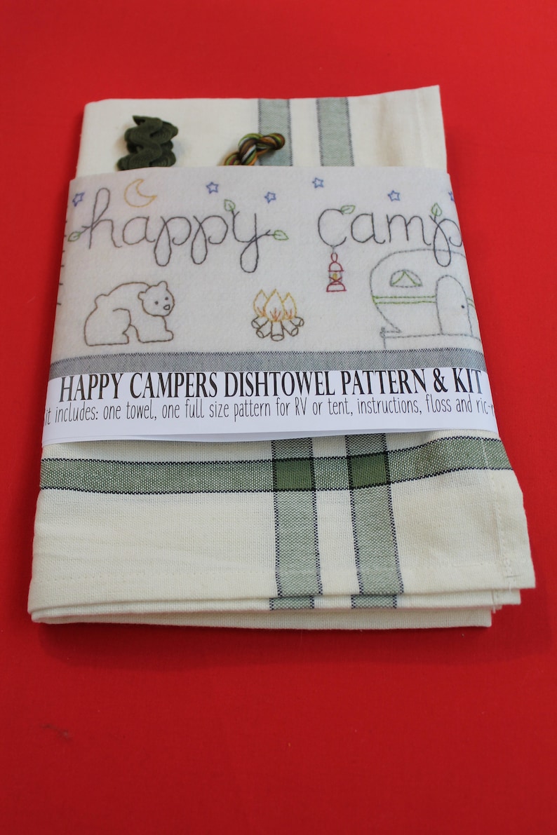 Happy camper hand embroidery nwcvq and kit brk258  etsy Happy camper hand embroidery nwcvq and kit brk258  etsy