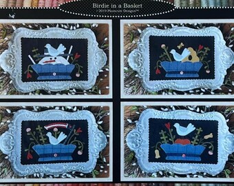 Birdie in a Basket ~ Wool Applique PATTERN PC1901